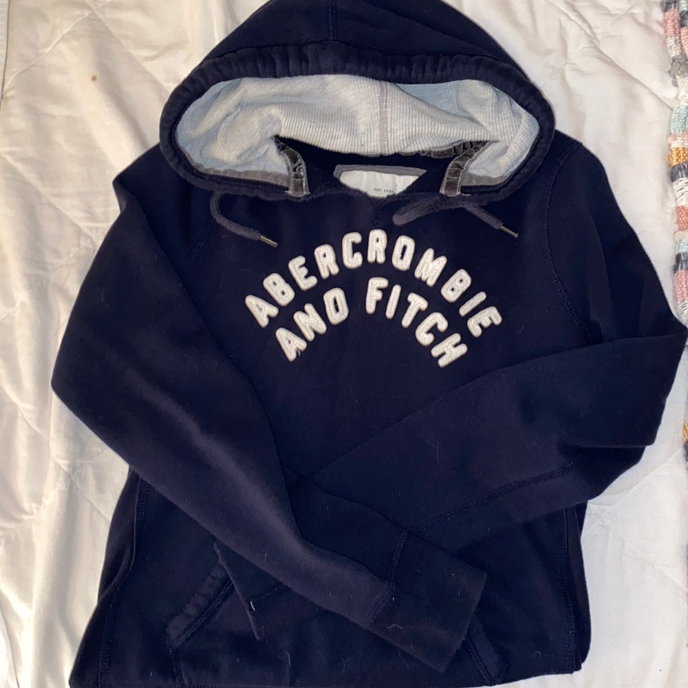 Abercrombie and Fitch navy and gray hoodie size L